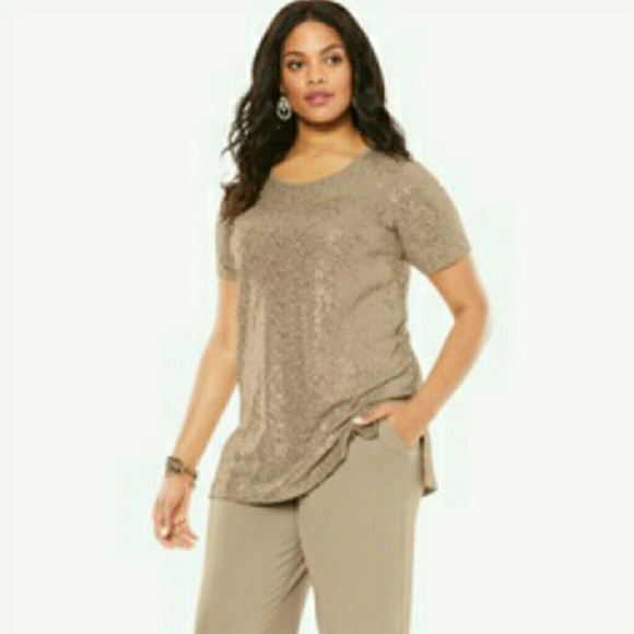 Roaman's Tops - Sparkling Champagne Sequin Set